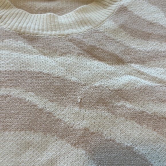 Lulus Beige Zebra Print Knit Sweater - Picture 6 of 6